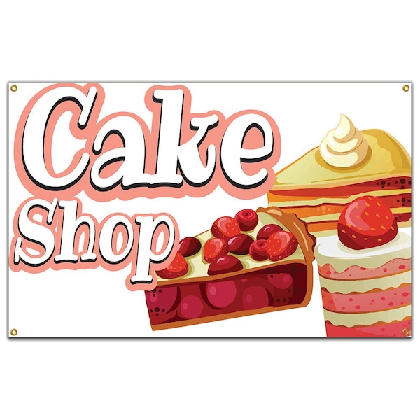 Cake Shop Banner Concession Stand Food Truck Single Sided